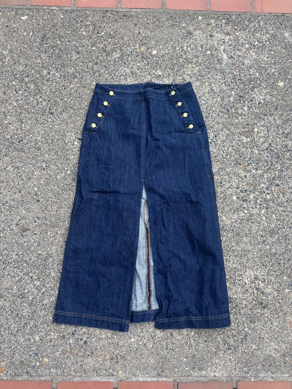 J.Crew Denim Sailor Maxi Skirt Dark Wash
